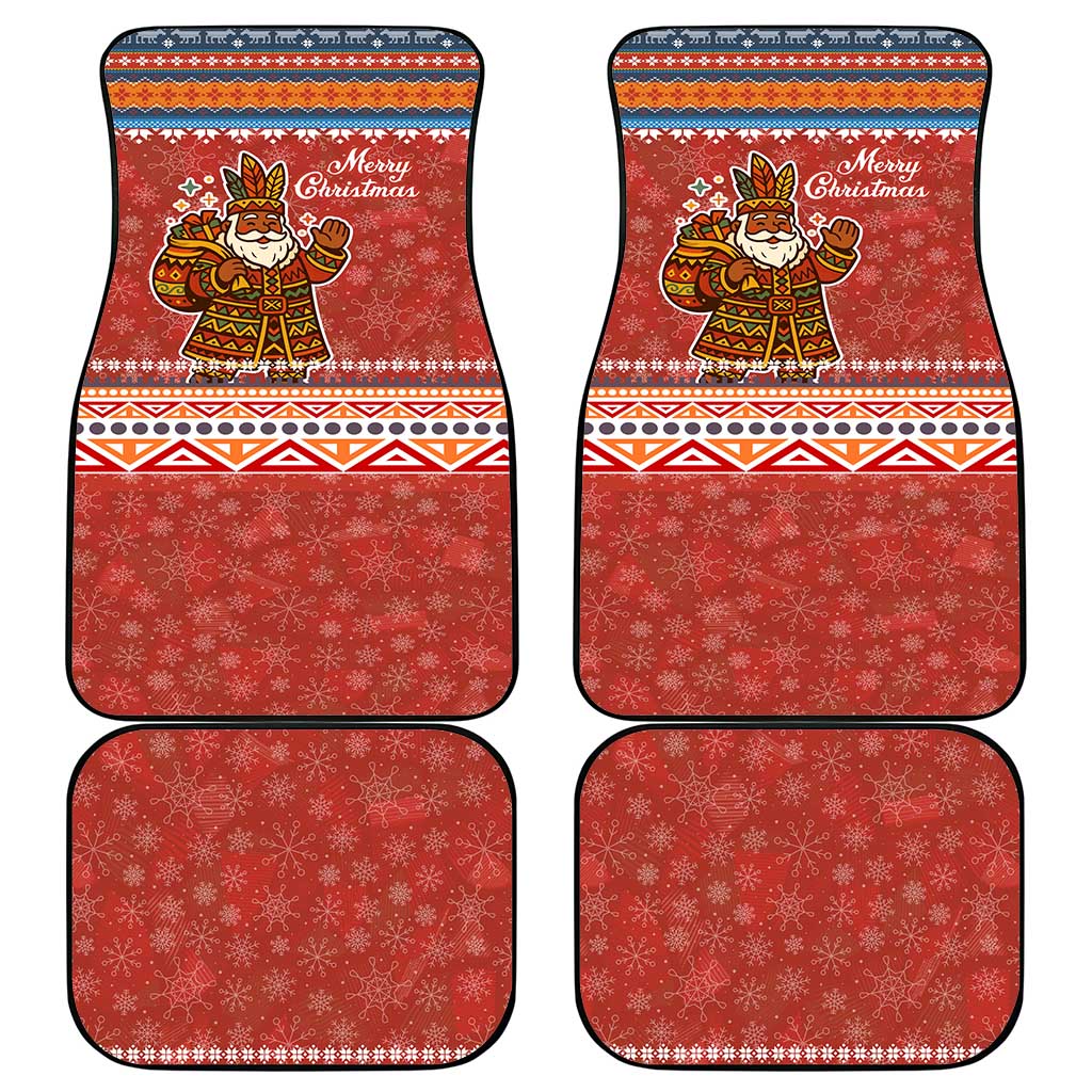 Angola Christmas Car Mats Snowflake Pattern Tribal Santa Claus Motif - African Pride