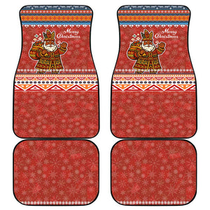 Angola Christmas Car Mats Snowflake Pattern Tribal Santa Claus Motif - African Pride