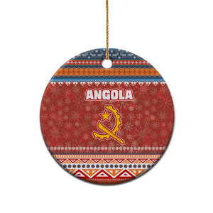Angola Christmas Ceramic Ornament Snowflake Pattern Tribal Santa Claus Motif - African Pride