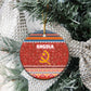 Angola Christmas Ceramic Ornament Snowflake Pattern Tribal Santa Claus Motif - African Pride