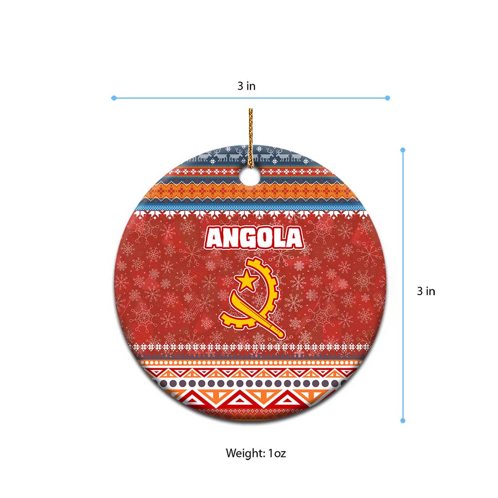 Angola Christmas Ceramic Ornament Snowflake Pattern Tribal Santa Claus Motif - African Pride