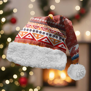 Angola Christmas Santa Hat Snowflake Pattern Tribal Santa Claus Motif - African Pride