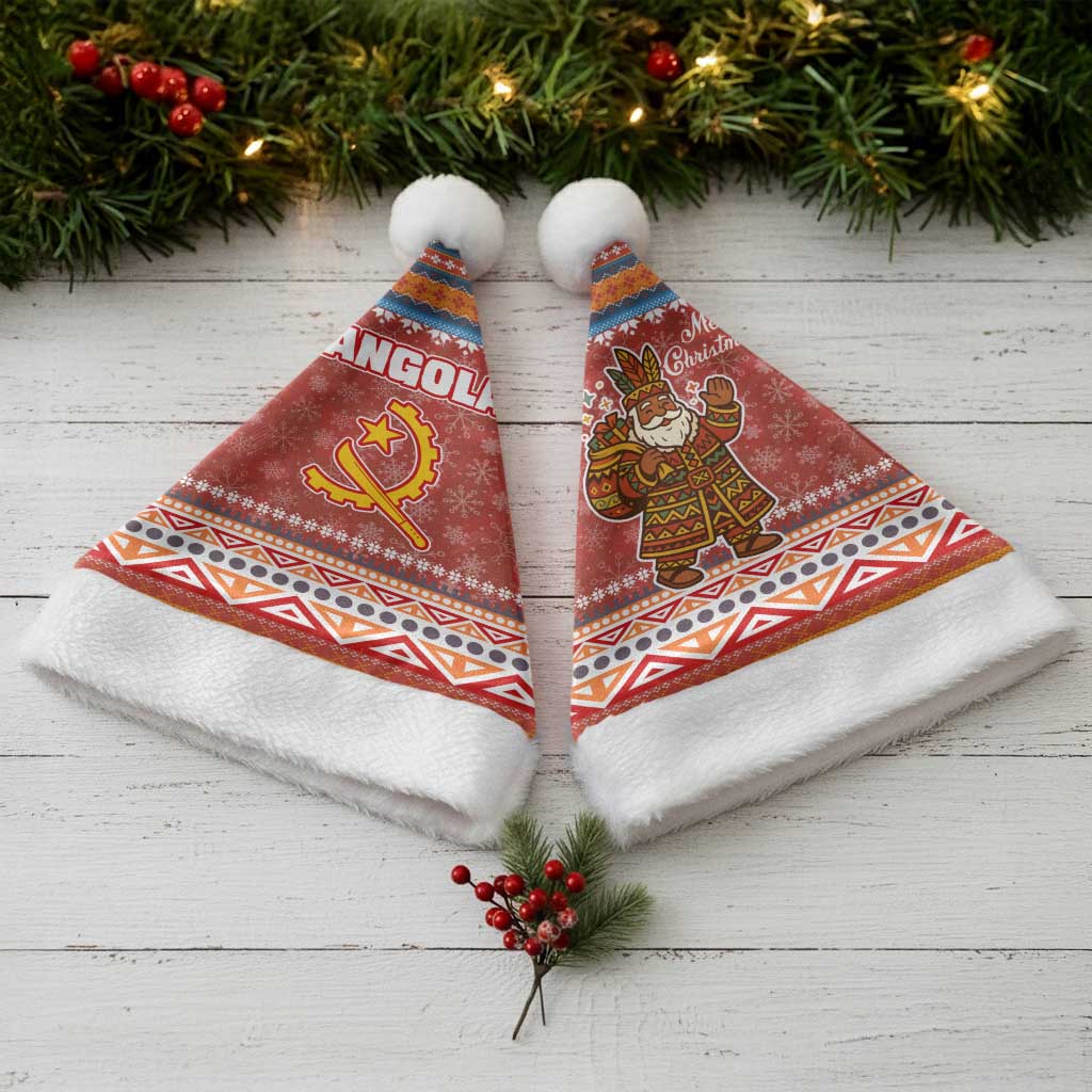 Angola Christmas Santa Hat Snowflake Pattern Tribal Santa Claus Motif - African Pride