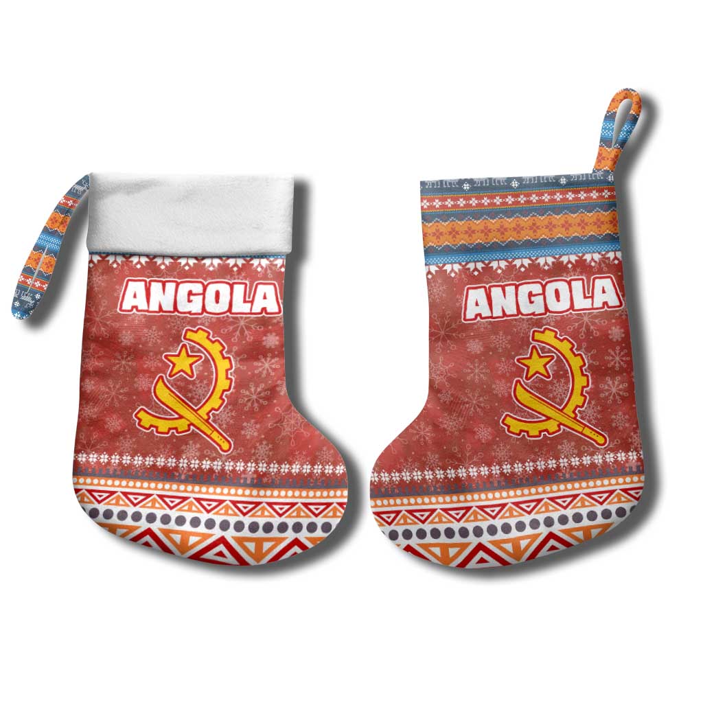 Angola Christmas Stocking Snowflake Pattern Tribal Santa Claus Motif - African Pride