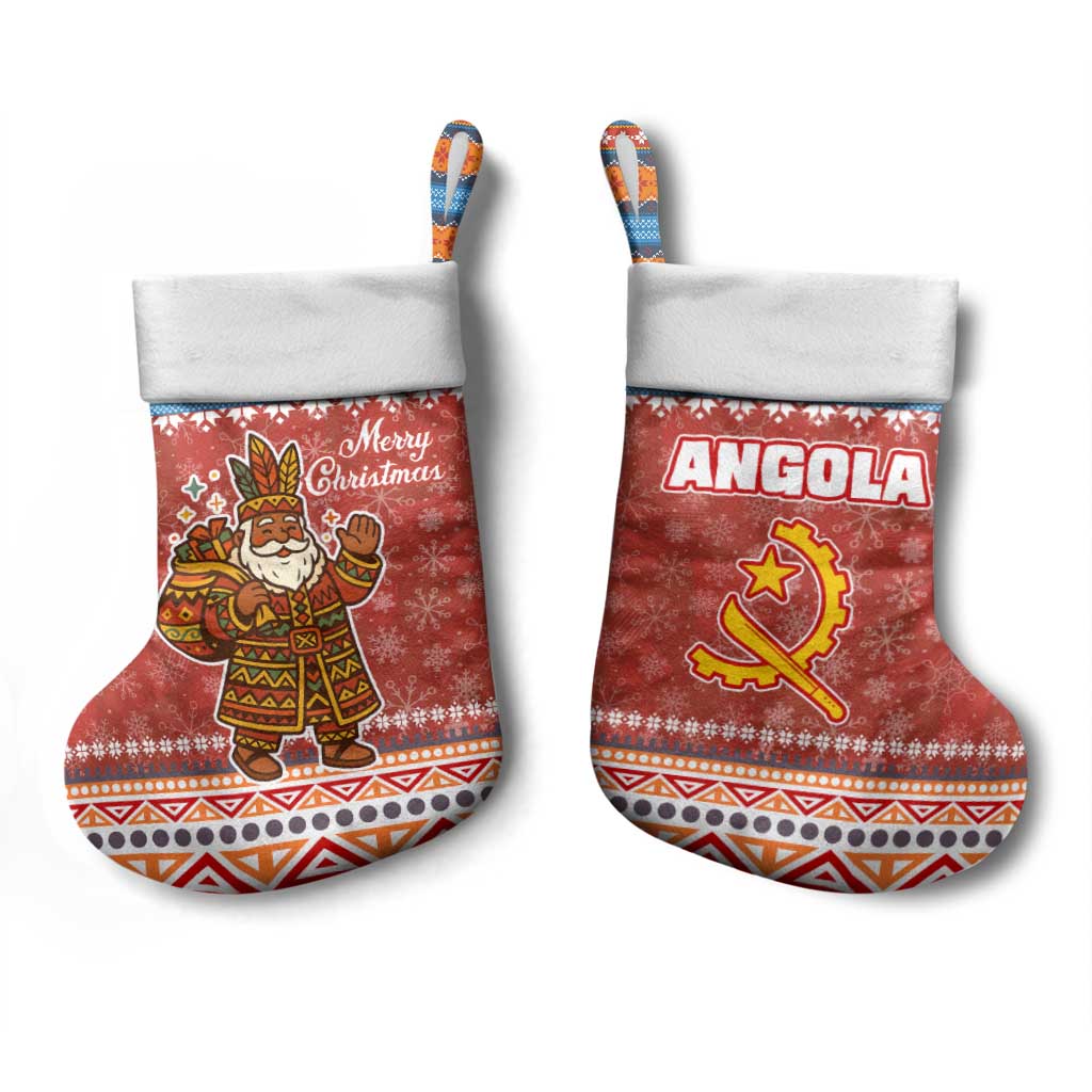 Angola Christmas Stocking Snowflake Pattern Tribal Santa Claus Motif - African Pride