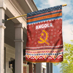 Angola Christmas Garden Flag Snowflake Pattern Tribal Santa Claus Motif - African Pride