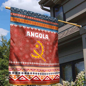 Angola Christmas Garden Flag Snowflake Pattern Tribal Santa Claus Motif - African Pride