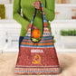 Angola Christmas Grocery Bag Snowflake Pattern Tribal Santa Claus Motif - African Pride
