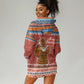 Angola Christmas Hoodie Dress Snowflake Pattern Tribal Santa Claus Motif - African Pride