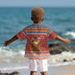 Angola Christmas Kid Hawaiian Shirt Snowflake Pattern Tribal Santa Claus Motif - African Pride