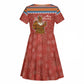 Angola Christmas Kid Short Sleeve Dress Snowflake Pattern Tribal Santa Claus Motif - African Pride