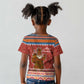 Angola Christmas Kid T shirt Snowflake Pattern Tribal Santa Claus Motif - African Pride