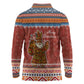 Angola Christmas Long Sleeve Polo Shirt Snowflake Pattern Tribal Santa Claus Motif - African Pride