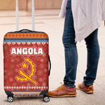 Angola Christmas Luggage Cover Snowflake Pattern Tribal Santa Claus Motif - African Pride
