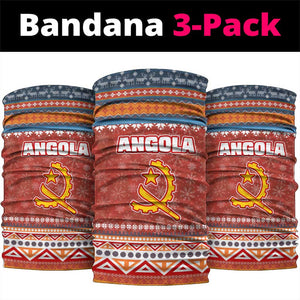Angola Christmas Neck Gaiter Snowflake Pattern Tribal Santa Claus Motif - African Pride