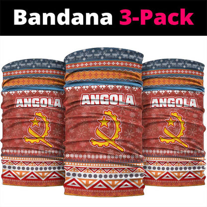 Angola Christmas Neck Gaiter Snowflake Pattern Tribal Santa Claus Motif - African Pride