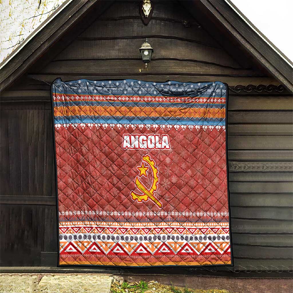 Angola Christmas Quilt Snowflake Pattern Tribal Santa Claus Motif - African Pride