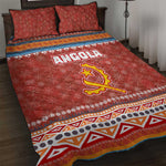 Angola Christmas Quilt Bed Set Snowflake Pattern Tribal Santa Claus Motif - African Pride