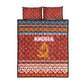 Angola Christmas Quilt Bed Set Snowflake Pattern Tribal Santa Claus Motif - African Pride