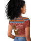 Angola Christmas Raglan Cropped T shirt Snowflake Pattern Tribal Santa Claus Motif - African Pride
