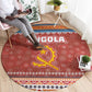 Angola Christmas Round Carpet Snowflake Pattern Tribal Santa Claus Motif - African Pride