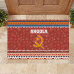 Angola Christmas Rubber Doormat Snowflake Pattern Tribal Santa Claus Motif - African Pride