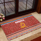 Angola Christmas Rubber Doormat Snowflake Pattern Tribal Santa Claus Motif - African Pride