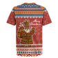 Angola Christmas Rugby Jersey Snowflake Pattern Tribal Santa Claus Motif - African Pride