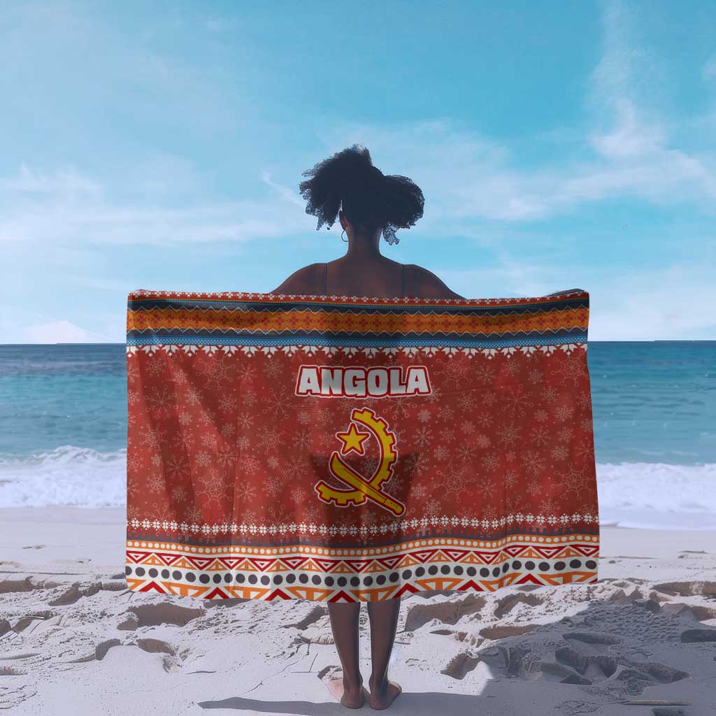 Angola Christmas Sarong Snowflake Pattern Tribal Santa Claus Motif - African Pride