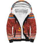 Angola Christmas Sherpa Hoodie Snowflake Pattern Tribal Santa Claus Motif - African Pride