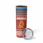 Angola Christmas Skinny Tumbler Snowflake Pattern Tribal Santa Claus Motif - African Pride