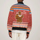 Angola Christmas Sleeve Zip Bomber Jacket Snowflake Pattern Tribal Santa Claus Motif - African Pride