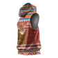 Angola Christmas Sleeveless Hoodie Snowflake Pattern Tribal Santa Claus Motif - African Pride