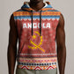 Angola Christmas Sleeveless Hoodie Snowflake Pattern Tribal Santa Claus Motif - African Pride