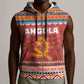 Angola Christmas Sleeveless Zip Hoodie Snowflake Pattern Tribal Santa Claus Motif - African Pride