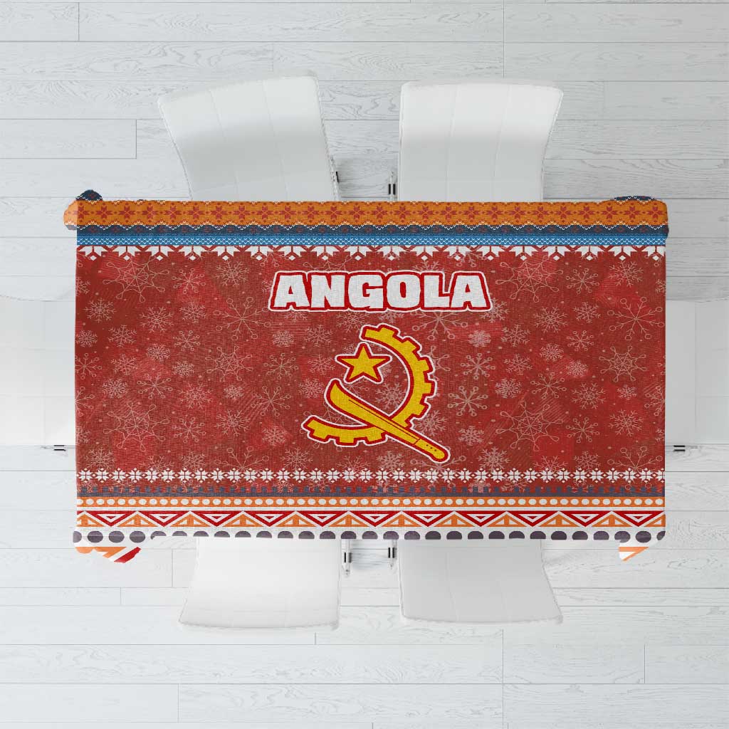 Angola Christmas Tablecloth Snowflake Pattern Tribal Santa Claus Motif - African Pride