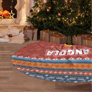 Angola Christmas Tree Skirt Snowflake Pattern Tribal Santa Claus Motif - African Pride