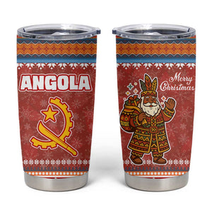 Angola Christmas Tumbler Cup Snowflake Pattern Tribal Santa Claus Motif - African Pride
