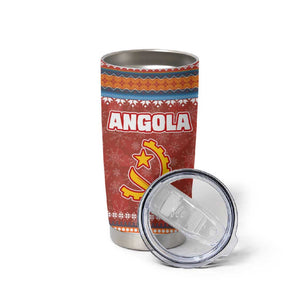 Angola Christmas Tumbler Cup Snowflake Pattern Tribal Santa Claus Motif - African Pride
