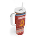 Angola Christmas Tumbler With Handle Snowflake Pattern Tribal Santa Claus Motif - African Pride