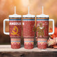 Angola Christmas Tumbler With Handle Snowflake Pattern Tribal Santa Claus Motif - African Pride