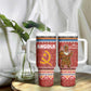 Angola Christmas Tumbler With Handle Snowflake Pattern Tribal Santa Claus Motif - African Pride