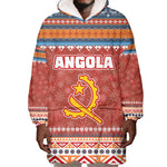Angola Christmas Wearable Blanket Hoodie Snowflake Pattern Tribal Santa Claus Motif - African Pride