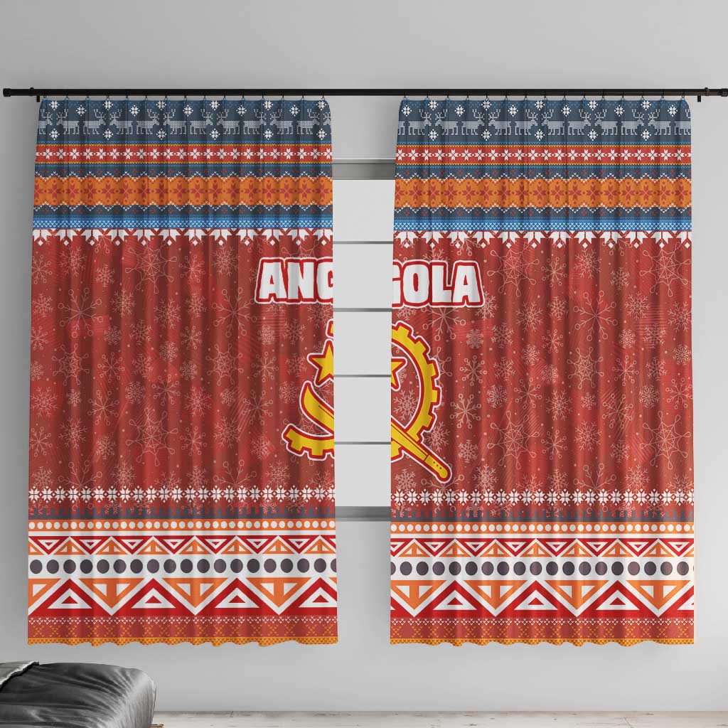 Angola Christmas Window Curtain Snowflake Pattern Tribal Santa Claus Motif - African Pride