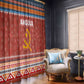 Angola Christmas Window Curtain Snowflake Pattern Tribal Santa Claus Motif - African Pride