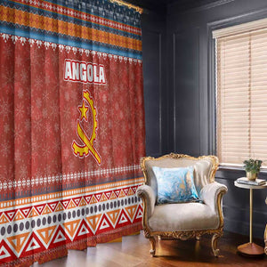 Angola Christmas Window Curtain Snowflake Pattern Tribal Santa Claus Motif - African Pride