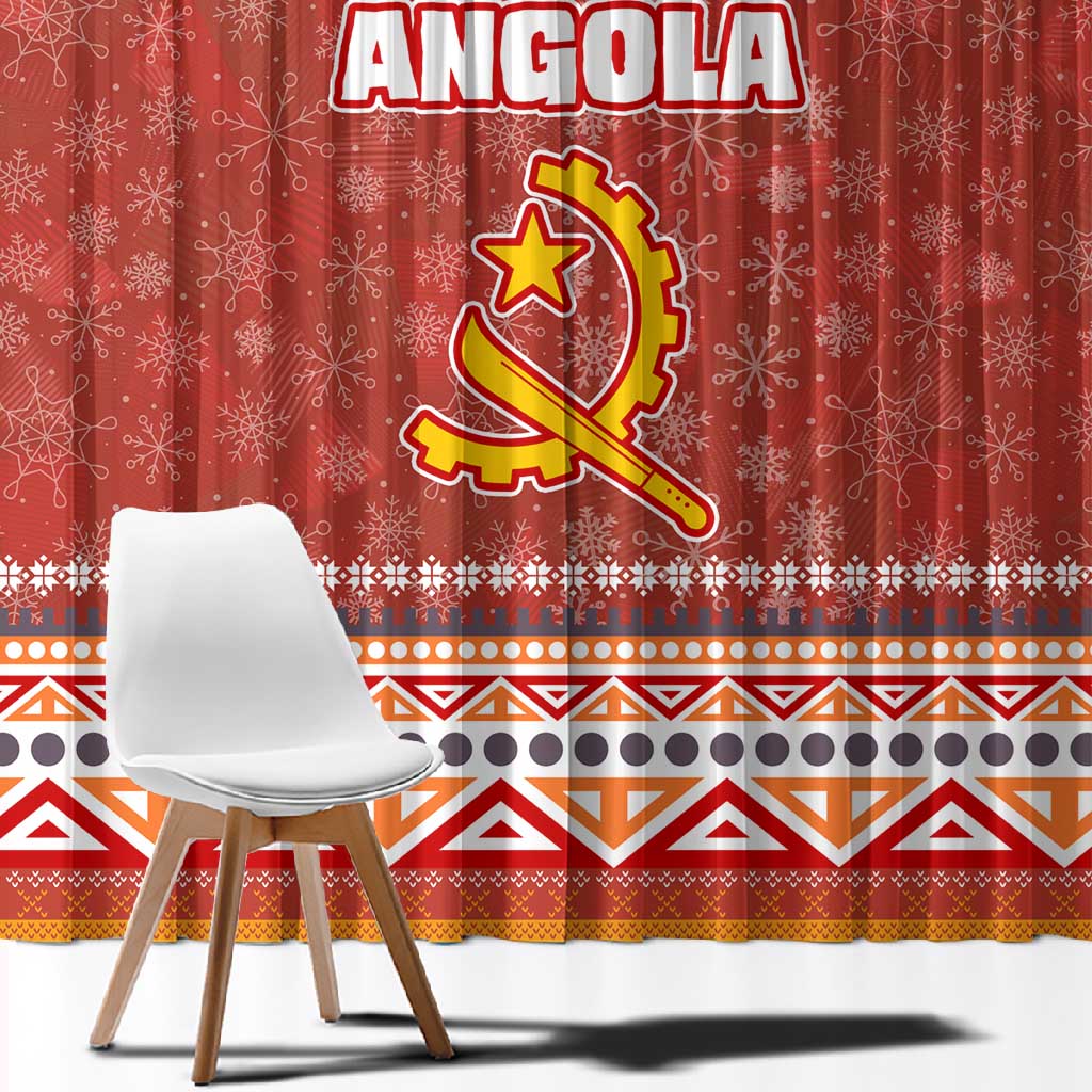 Angola Christmas Window Curtain Snowflake Pattern Tribal Santa Claus Motif - African Pride