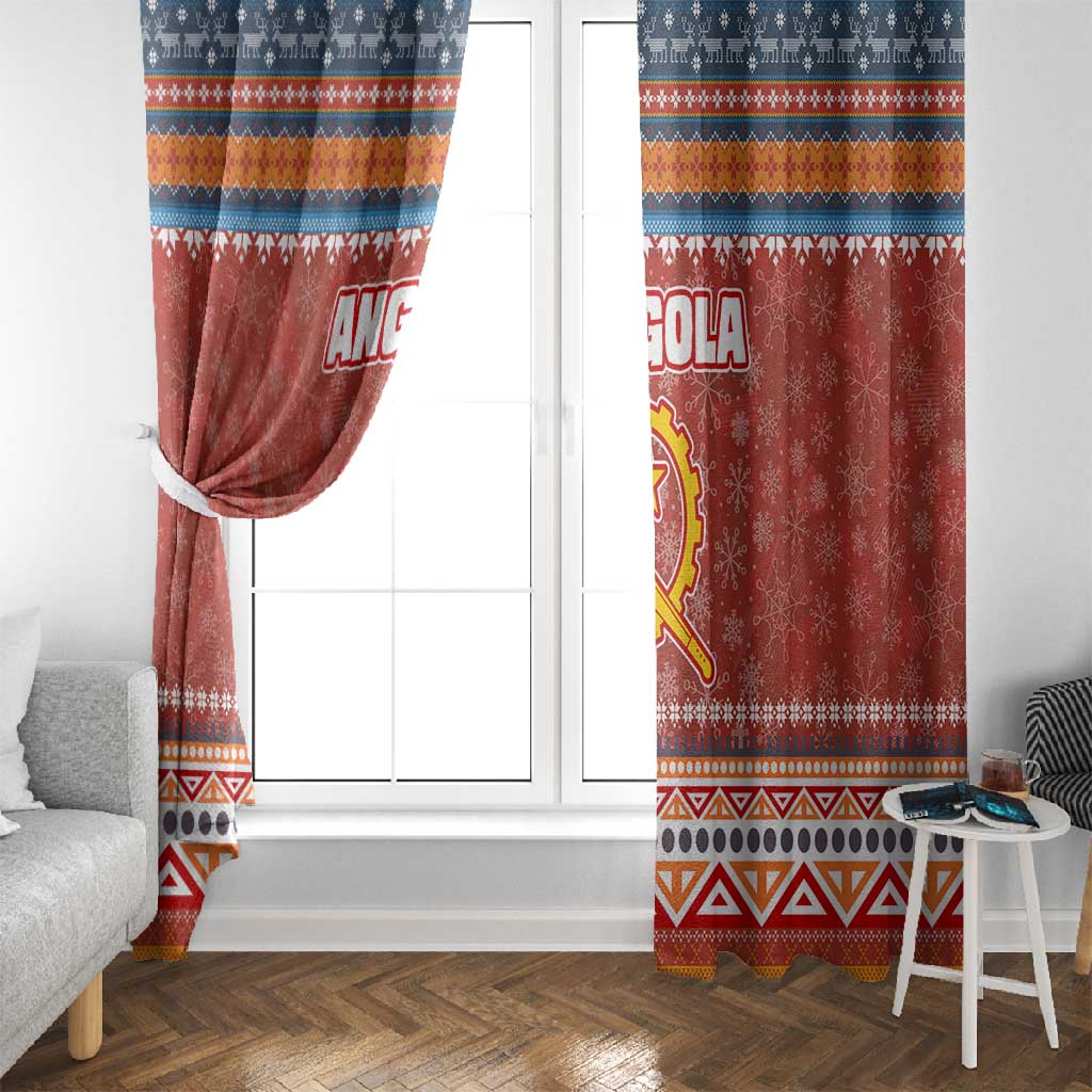 Angola Christmas Window Curtain Snowflake Pattern Tribal Santa Claus Motif - African Pride
