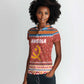 Angola Christmas Women Polo Shirt Snowflake Pattern Tribal Santa Claus Motif - African Pride