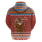 Angola Christmas Zip Hoodie Snowflake Pattern Tribal Santa Claus Motif - African Pride